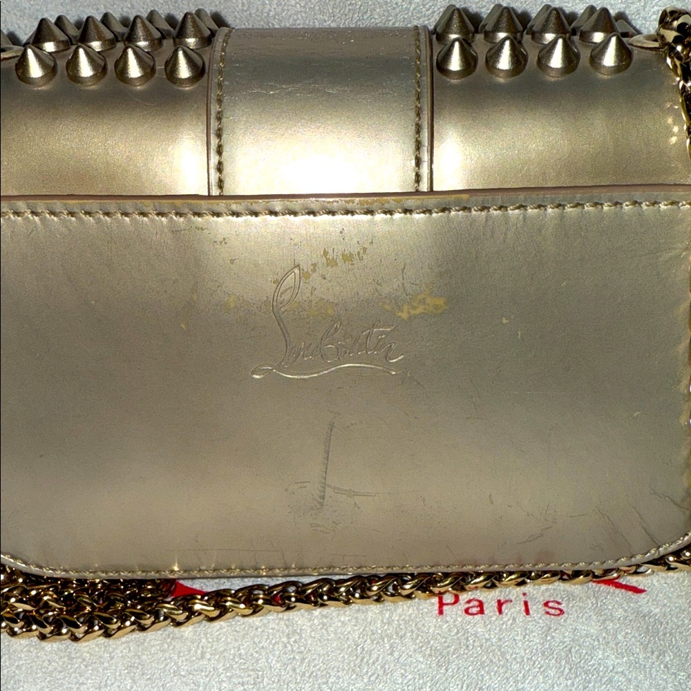 Christian Louboutin Gold Studded Bag - Picture 11 of 16